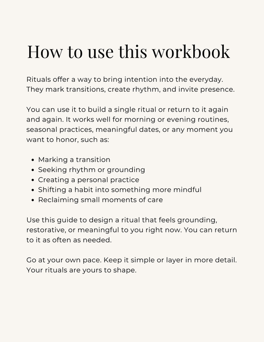 Ritual Builder Workbook